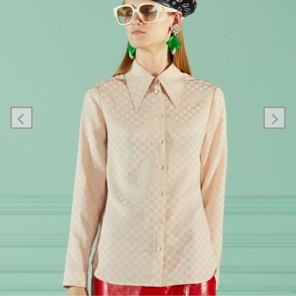 AUTHENTIC Gucci Beige Button Down Shirt